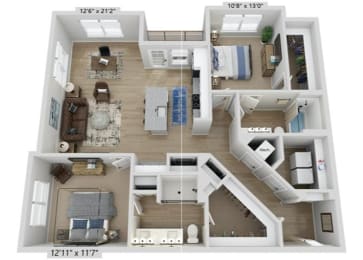 2 beds, 2 baths, 1,313 sqft, $1,941