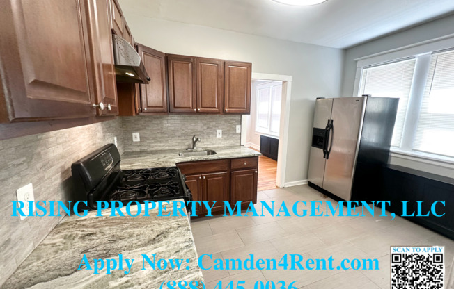 Newly Renovated large 3 bedroom 1 and a half badroom home on a quiet block in Parkside section of Camden.