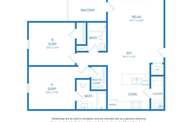 2 beds, 2 baths, 968 sqft, $1,285, Unit E321