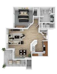 1 bed, 1 bath, 735 sqft, $1,565