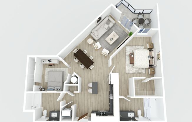 1 bed, 2 baths, 1,090 sqft, $2,311, Unit 524