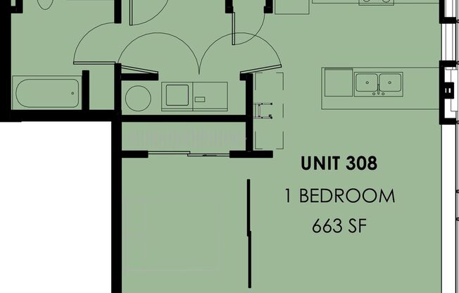 1 bed, 1 bath, 453 sqft, $2,350, Unit 410-308