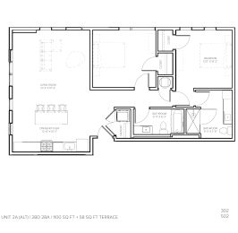 2 beds, 2 baths, 1,100 sqft, $2,555