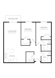 2 beds, 2 baths, 1,140 sqft, $1,555