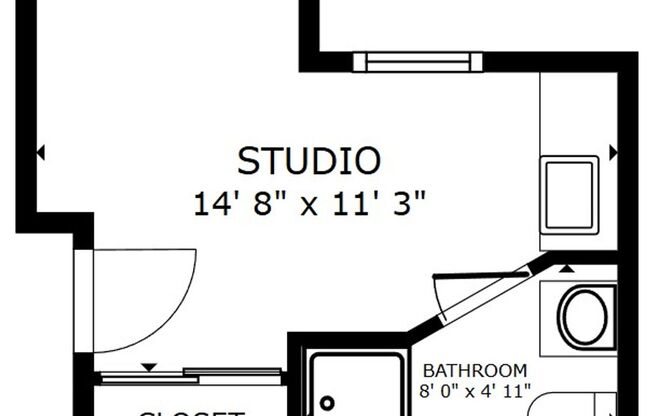 Studio, 1 bath, 180 sqft, $1,199, Unit Unit 406