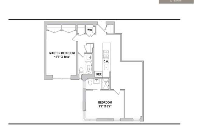 2 beds, 2 baths, $7,500, Unit 4E