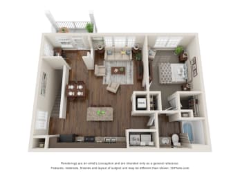 1 bed, 1 bath, 909 sqft, $1,573
