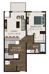 1 bed, 1 bath, 719 sqft, $1,579