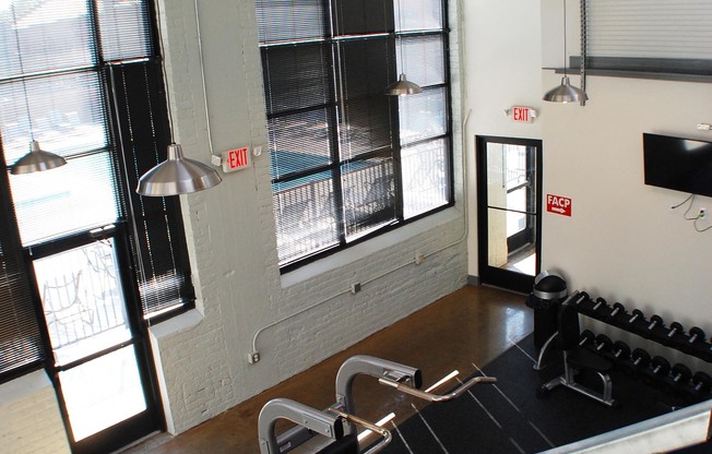 Two Story Fitness Room at Cary Street Station