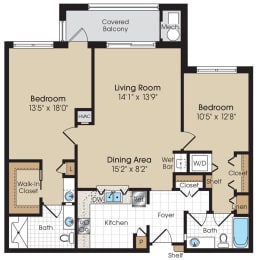 2 beds, 2 baths, 1,214 sqft, $2,311