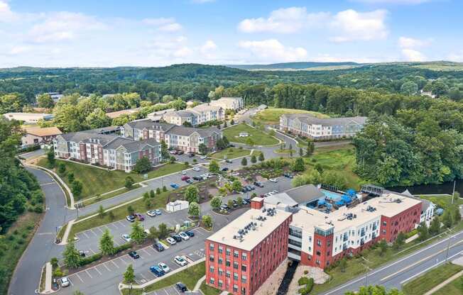 an aerial view at The Tannery, Glastonbury