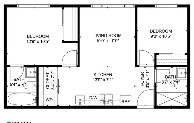 2 beds, 2 baths, 578 sqft, $2,475, Unit 509