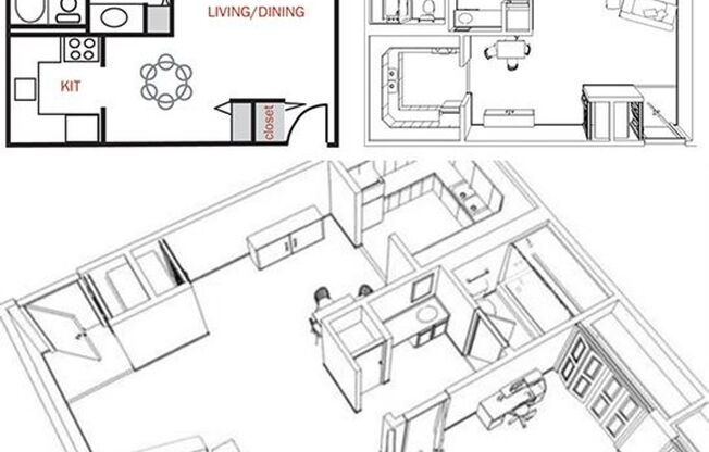 1 bed, 1 bath, 550 sqft, $1,075, Unit 338