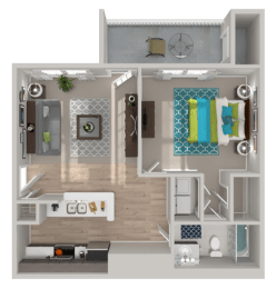 1 bed, 1 bath, 673 sqft, $999