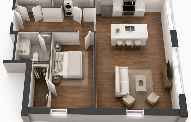 1 bed, 1 bath, 764 sqft, $1,768, Unit GL-02