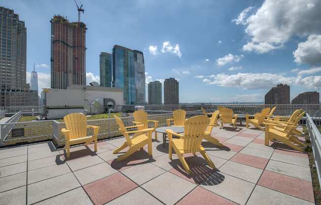 Rooftop Deck with Stunning Views at Warren at York by Windsor, Jersey City, 07302