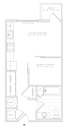 Studio, 1 bath, 557 sqft, $2,164