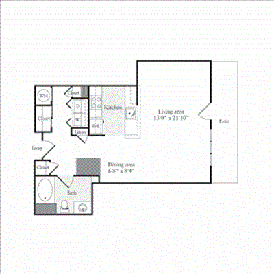 Studio, 1 bath, 698 sqft, $2,905, Unit 432