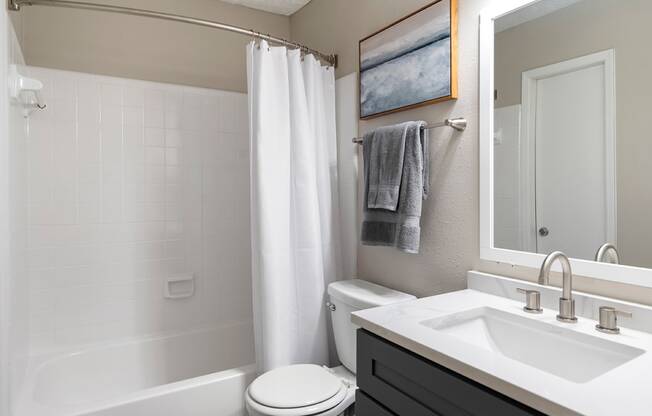 Remodeled Bathroom with Granite Countertops