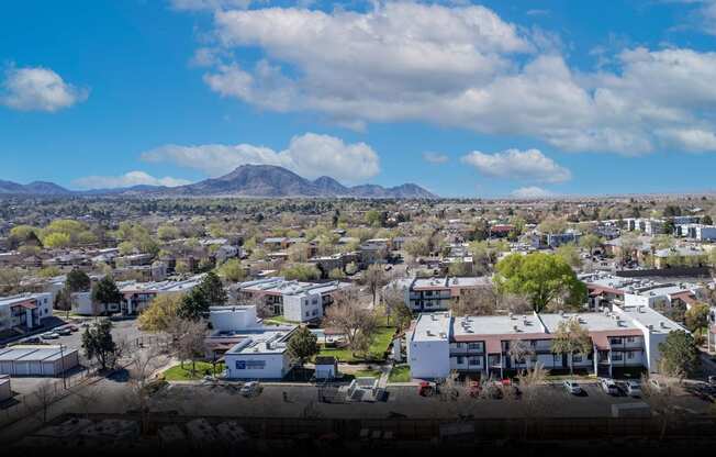 Exterior of Whispering Sands Apartments in Albuquerque