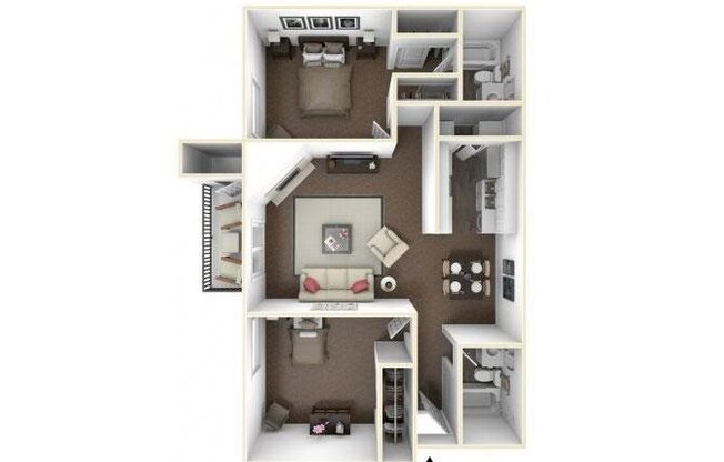 2 beds, 2 baths, 923 sqft, $1,995, Unit F203