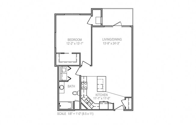 1 bed, 1 bath, 862 sqft, $1,325