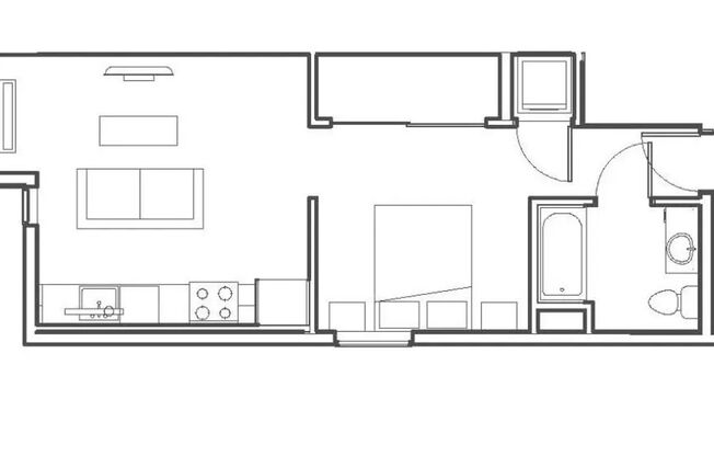 Studio, 1 bath, 533 sqft, $1,450, Unit 408
