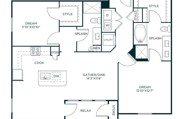2 beds, 2 baths, 1,129 sqft, $1,883