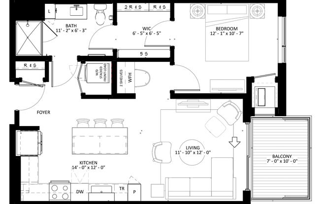 1 bed, 1 bath, 793 sqft, $1,935, Unit 130