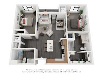 2 beds, 2 baths, 1,026 sqft, $1,810
