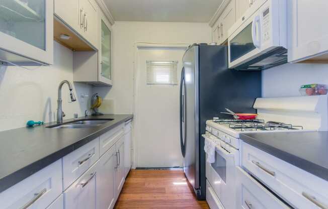 Massive I-Shaped Kitchen at La Vista Terrace, California, 90046