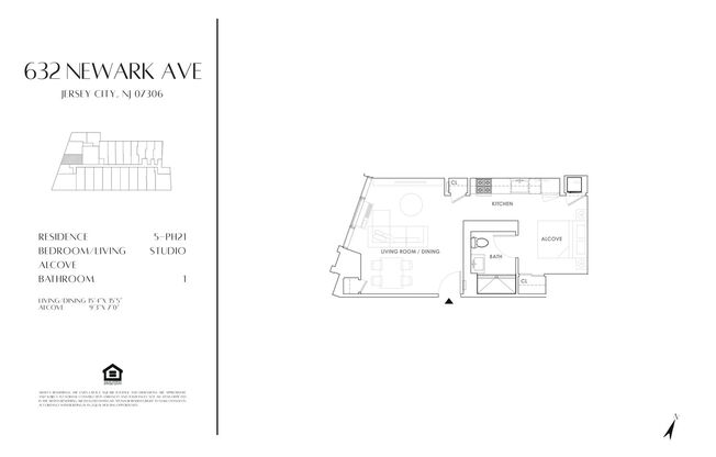 Studio, 1 bath, 509 sqft, $2,780, Unit 521