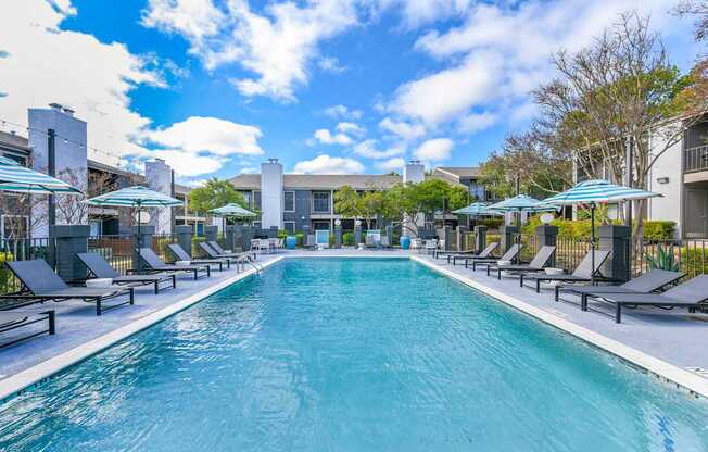 A large outdoor swimming pool at Canvas, Austin, 78745