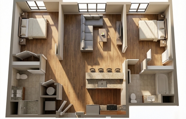 2 beds, 2 baths, 867 sqft, $5,200, Unit 504