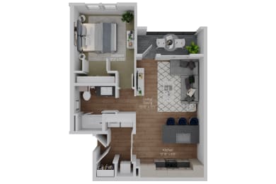 1 bed, 1 bath, 761 sqft, $1,490