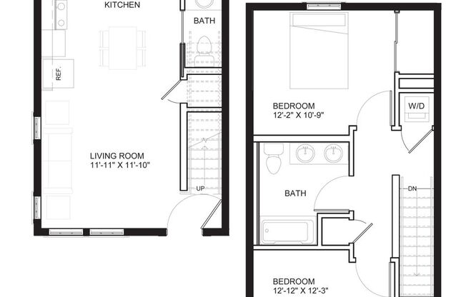 2 beds, 1.5 baths, 962 sqft, $1,695, Unit Unit 104