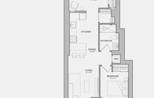1 bed, 1 bath, $4,450, Unit 618