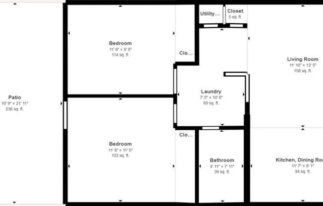 2 beds, 1 bath, 855 sqft, $999, Unit 3366-04