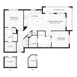 2 beds, 2 baths, 1,179 sqft, $2,200