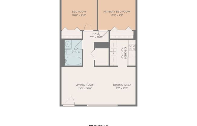 2 beds, 1 bath, 653 sqft, $1,195, Unit 423 E Fountain Pl. - Unit 302