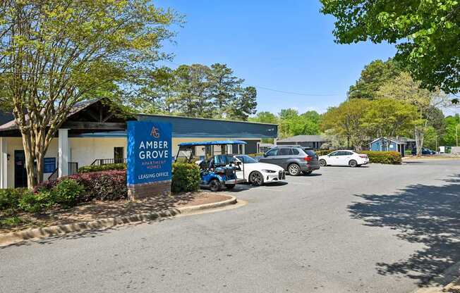 Entrance sign for Amber Grove Apartments, an affordable community in Marietta Georgia