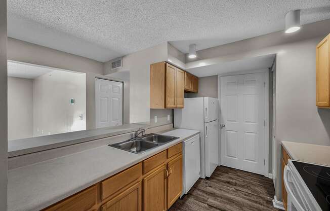 Kitchen with Wood Cabinets