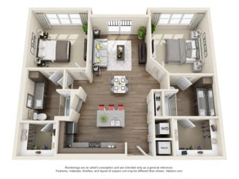 2 beds, 2 baths, 1,218 sqft, $2,320