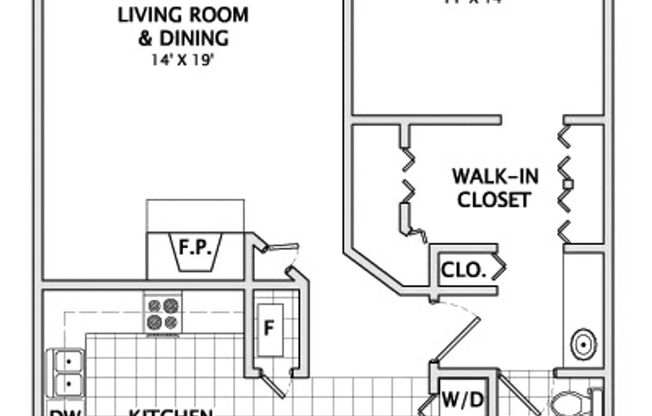 1 bed, 1 bath, 760 sqft, $1,215, Unit 401-101