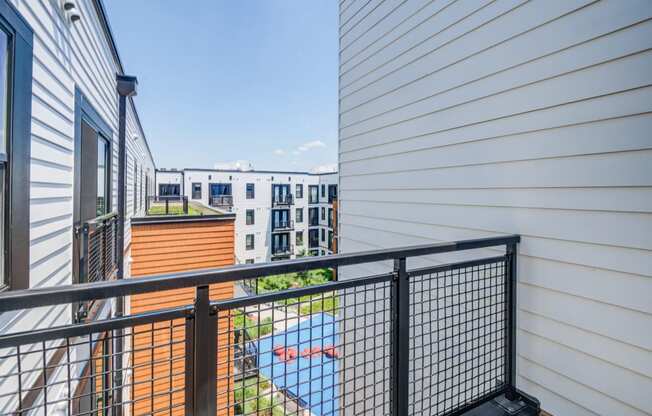 View of courtyard and dog park from balcony