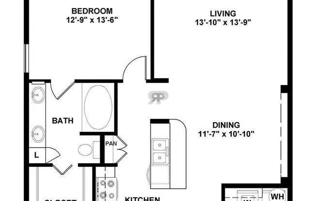 1 bed, 1 bath, 865 sqft, $1,567