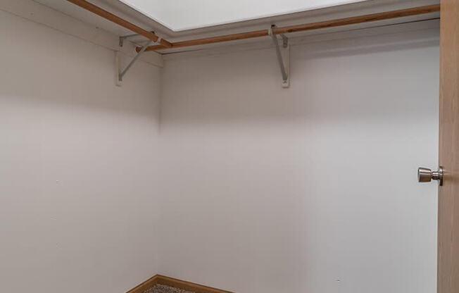 Big walk-in closet at Skyline View Apartments in Lincoln NE