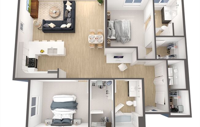 2 beds, 2 baths, 1,239 sqft, $1,735, Unit 301