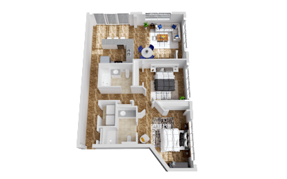 2 beds, 2 baths, 1,115 sqft, $2,600