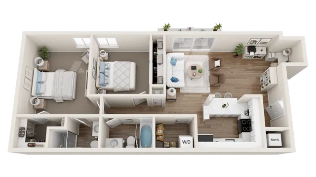 2 beds, 2 baths, 900 sqft, $1,919